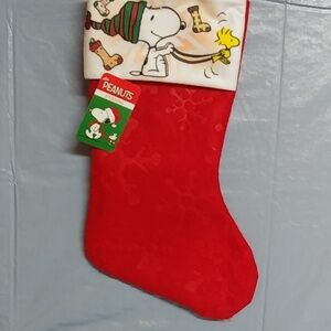 Snoopy Woodstock 16" Christmas Stocking NWT
